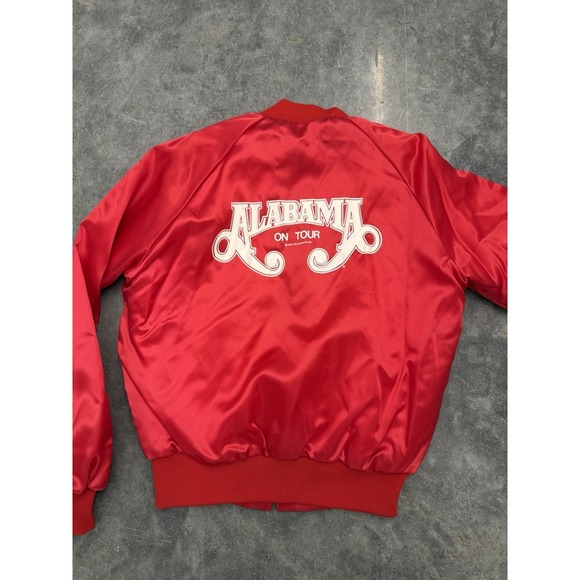 Alabama Chanin Other - Vintage 1983 Tee Jays Satin Bomber Alabama On Tour Jacket Large Red Band Concert